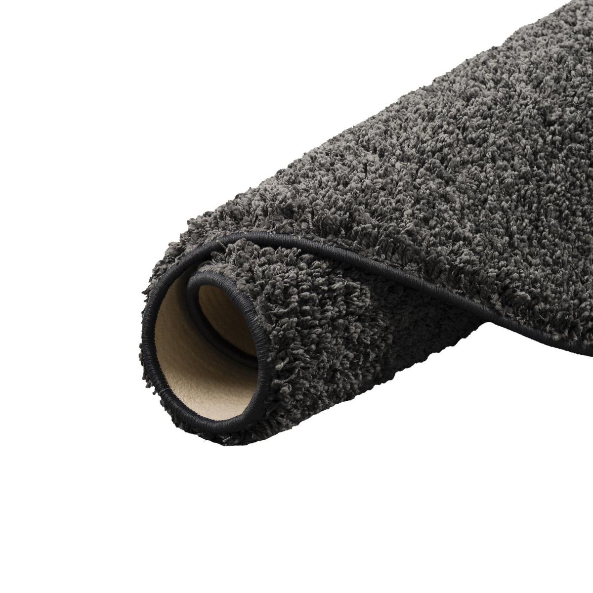 LUXUS HOCHFLOR LANGFLOR TEPPICH MILANO RUND - Anthrazit, Textil (160/160cm) - Snapstyle