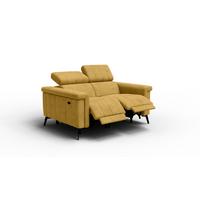 RELAXSOFA NORDEL 2-Sitzer, senfgelb - Gelb/Schwarz, Holz/Textil (150/80/105cm) - Wozimo