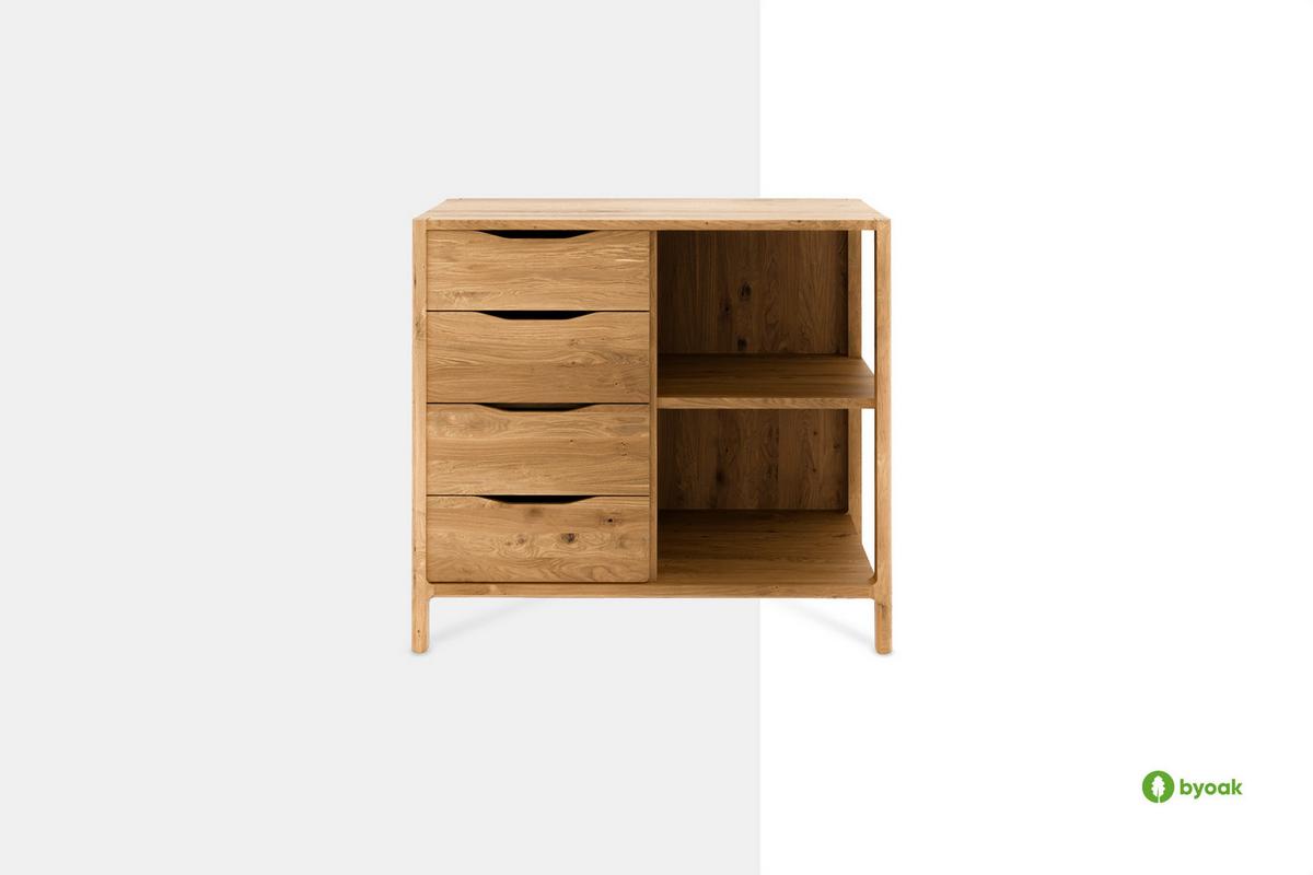 KOMMODE PAUL Wildeiche - Wildeiche, Holz (80/80/50cm) - byoak