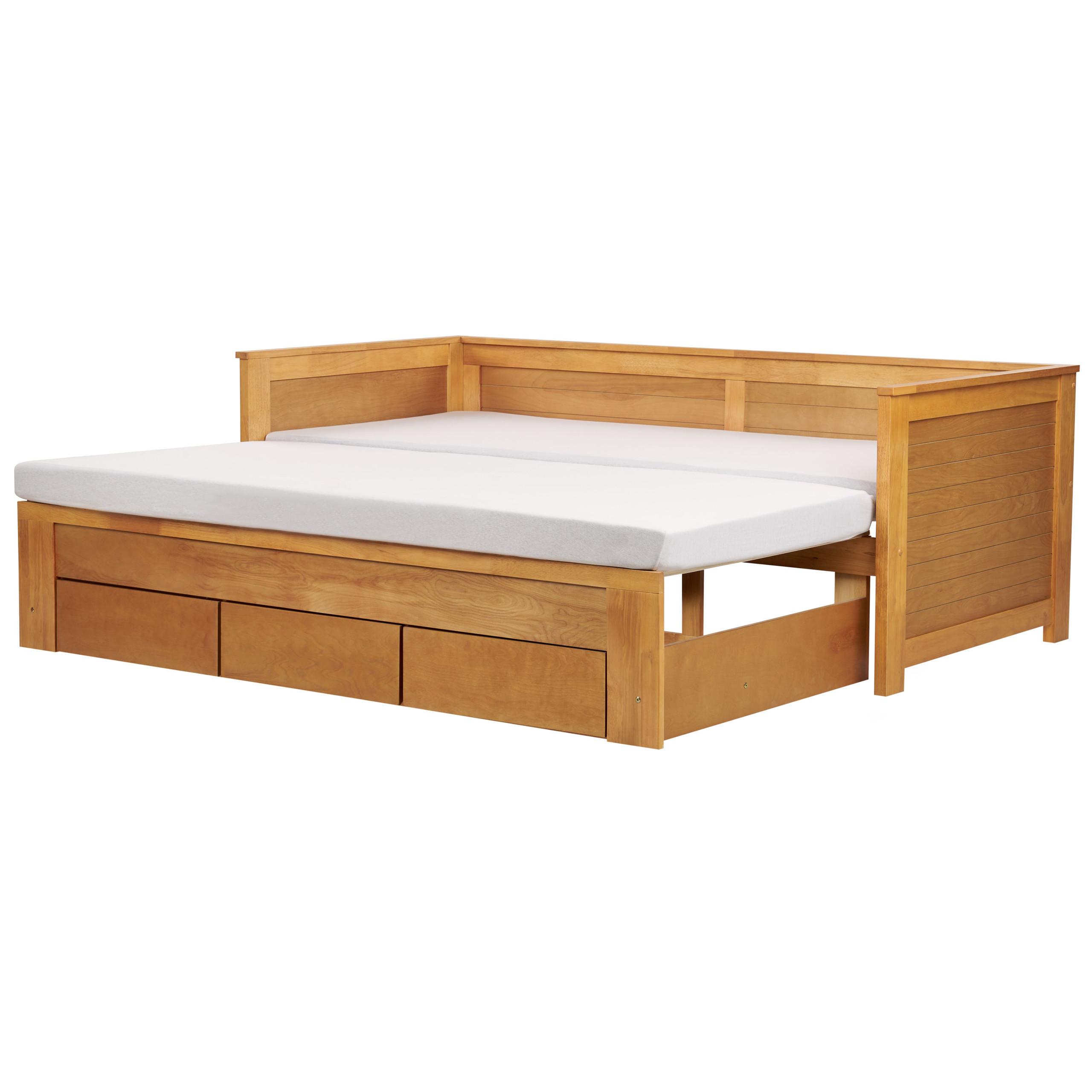 TAGESBETT Heller Holzfarbton 90-200 cm Cahors - Eschefarben, Holzwerkstoff (90/200cm) - Beliani