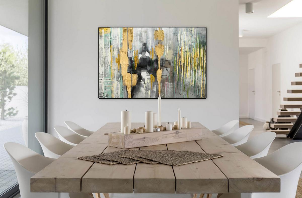 ÖLGEMÄLDE 120/80 cm - Gelb, Holz/Textil (120/80cm) - KUNSTLOFT