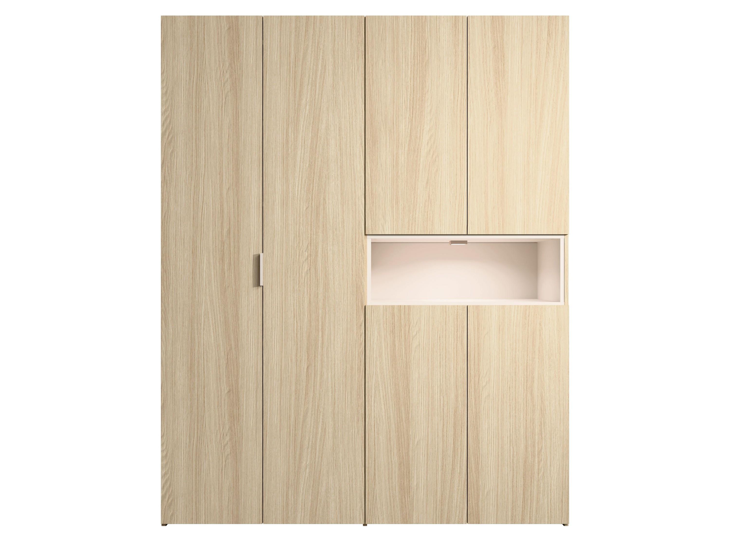 DREHTÜRENSCHRANK BALYR 161,2/202/58cm 6-türig Helle Eiche - Sandfarben/Eichefarben, Holzwerkstoff (161.2/202/58cm) - MASSENO