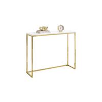 KONSOLE MODERN II 100/30/80 cm Goldchrom/Weiß Hochglanz - Goldfarben/Weiß, Holzwerkstoff/Metall (100/80/30cm) - Lookway