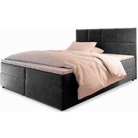 BOXBETT LENA 180x200 cm mit Matratze und Topper - Grau - Grau, Holz (180/200cm) - MASSENO