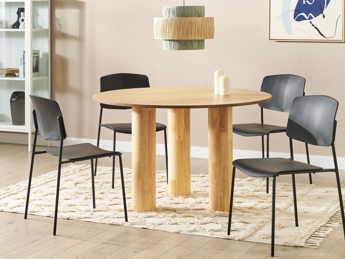 ESSZIMMERSTUHL 4er-Set Kunststoff Schwarz Astoria - Schwarz, Kunststoff/Metall (45/83/56cm) - Beliani