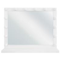 BADSPIEGEL mit LED-Beleuchtung rechteckig 50/60 cm Beauvoir - Weiß, Metall (60/50/2cm) - Beliani