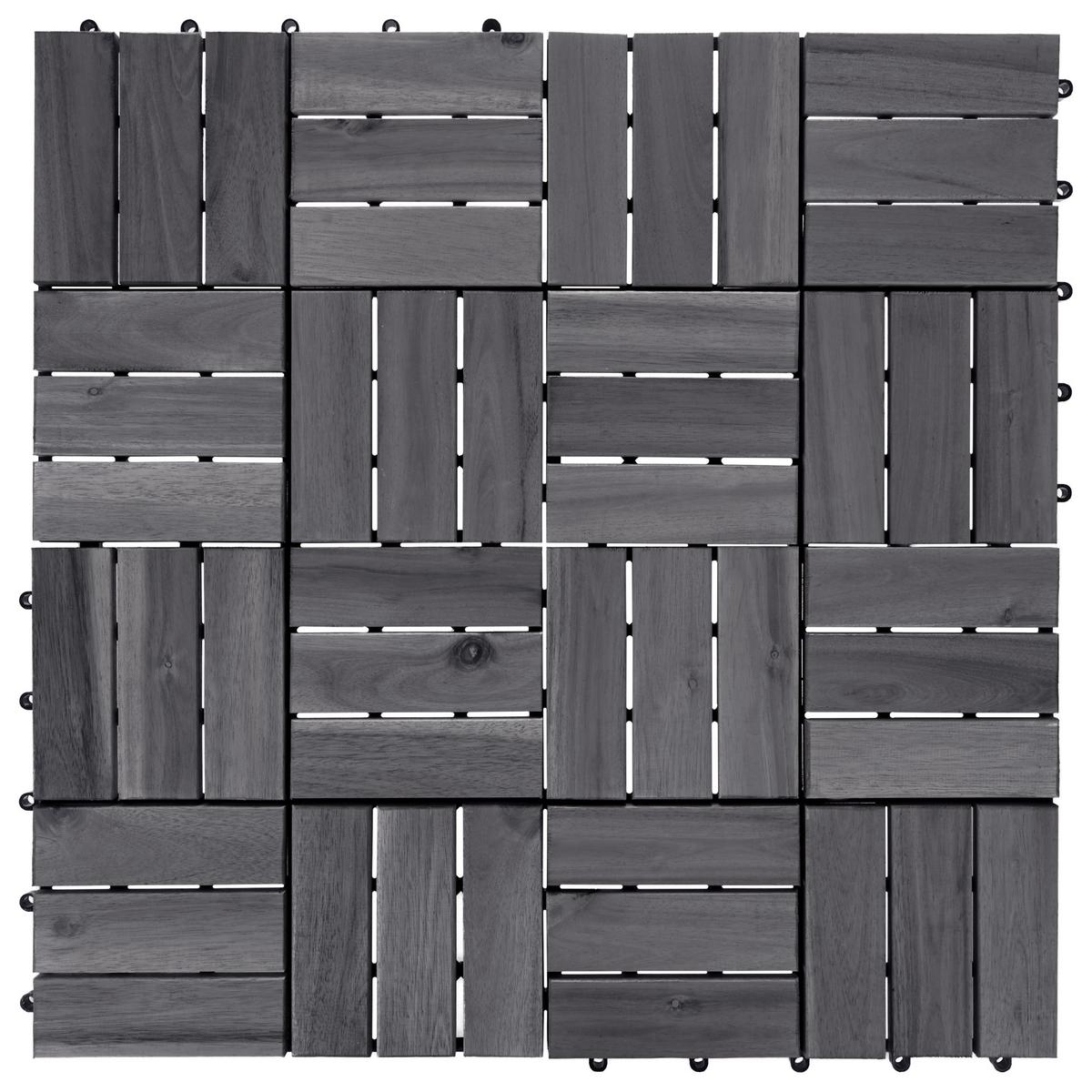 TERRASSENFLIESEN Grau Acerenza - Grau, Holz (30/30cm) - Beliani