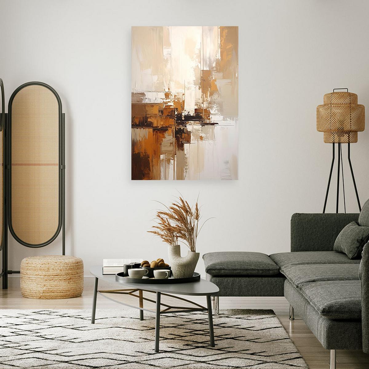 WANDBILD, Abstrakt in Beige und Brauntönen - Braun, Textil (20/30cm) - Feeby