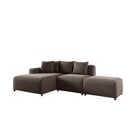 ECKSOFA Megan Xs In Stoff Salvador - Braun, Holzwerkstoff/Textil (304/165cm) - Fun Möbel