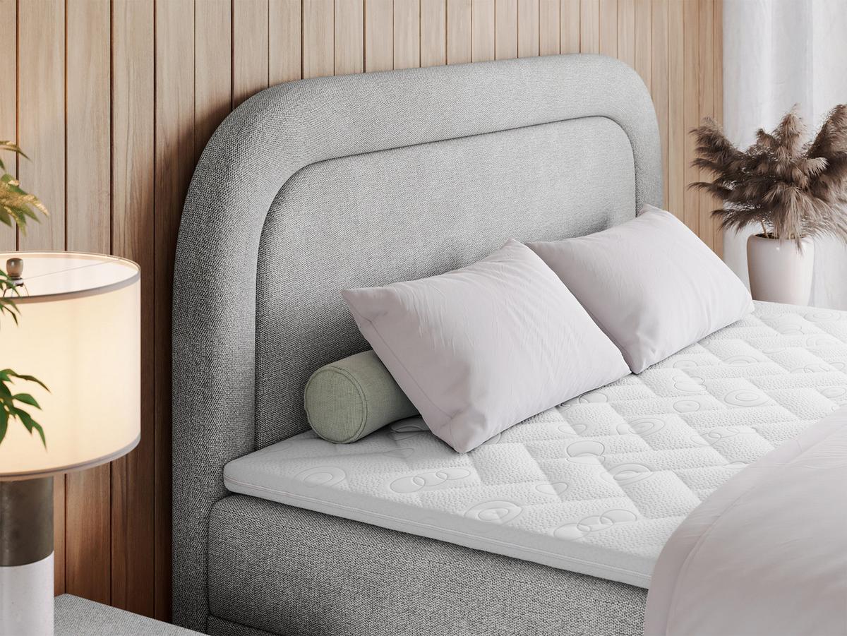 BOXBETT EIRA 120/200 Hellgrau Struktur - H3 - Silberfarben/Hellgrau, Holz/Textil (120/200cm) - MKS