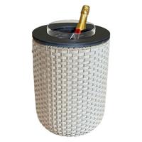 4-IN-1 LOUNGETISCH MIT ACRYL-KÜHLER London Champagner-Schwarz 50 cm - Champagner/Schwarz, Kunststoff (34/34/50cm) - COOTAB Cooler Table