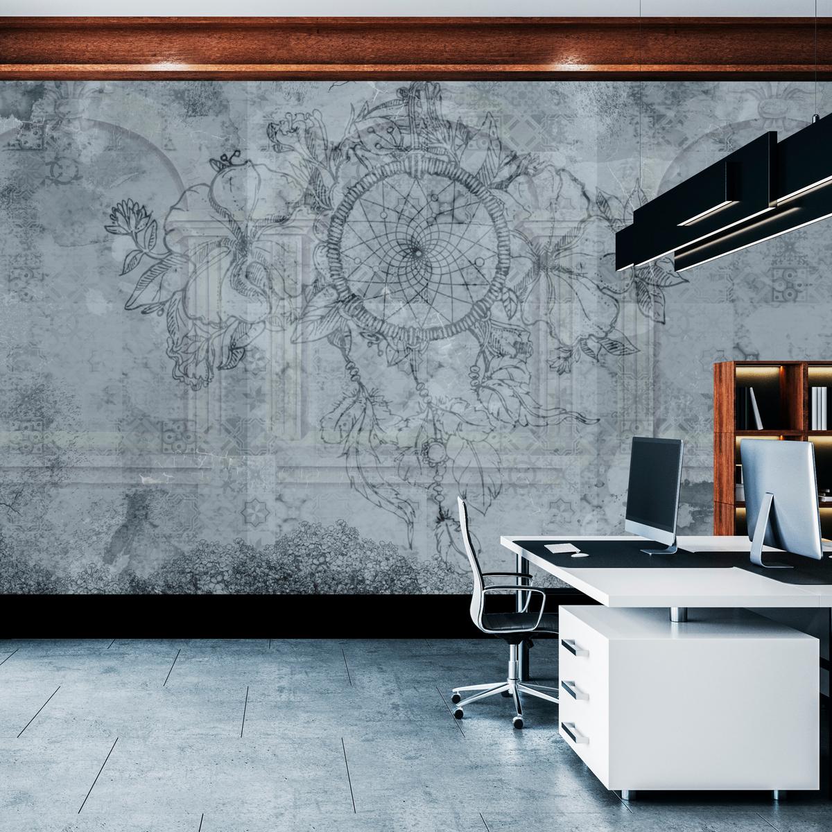 FOTOTAPETE für Schlafzimmer Traumfänger Vintage Säulen 200x140 - Grau, Papier (200/140cm) - Muralo