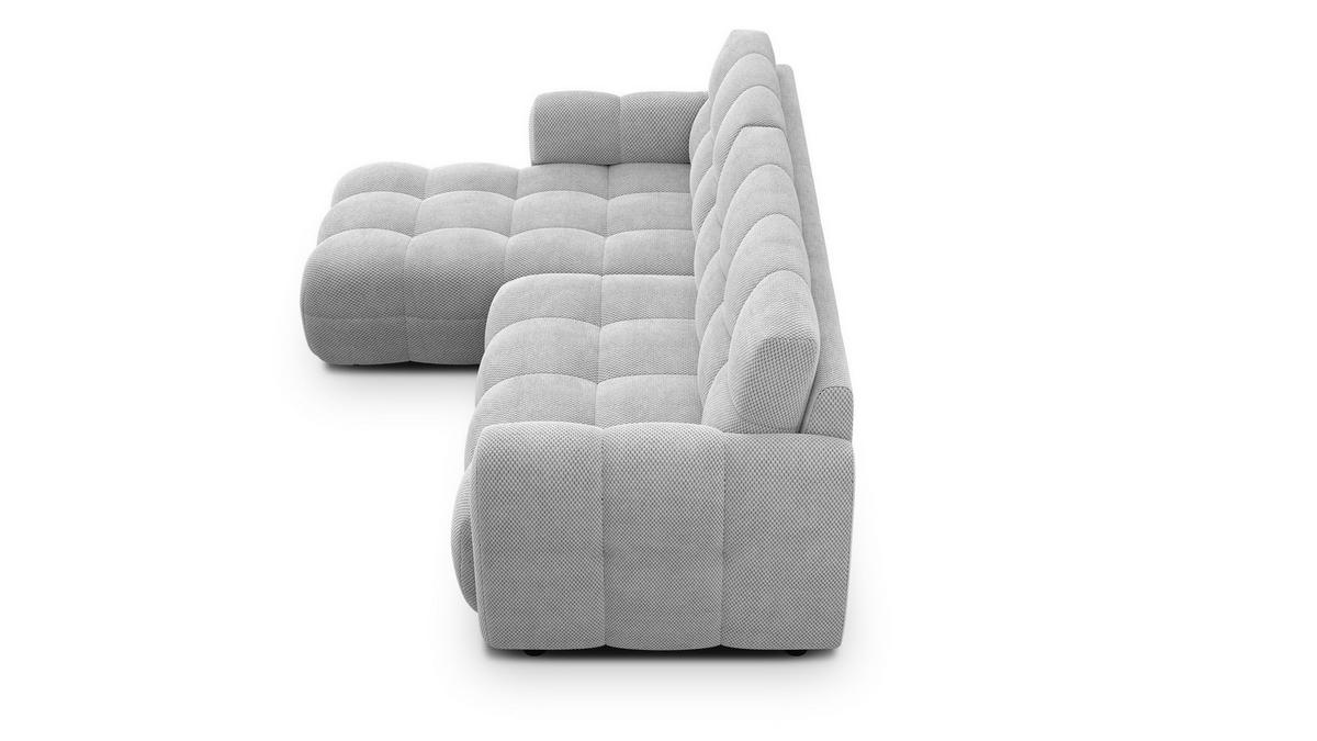 ECKSOFA MELLOW 3-Sitzer, hellgrau - Hellgrau/Schwarz, Holz/Textil (232/156cm) - Wozimo