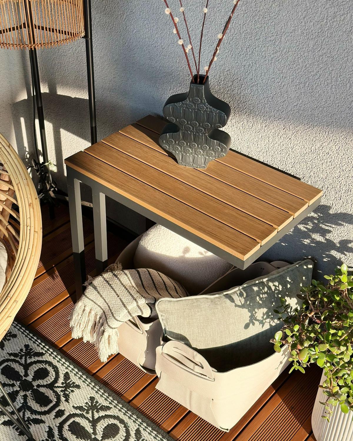BEISTELLTISCH Heller Holzfarbton Messina - Hellbraun/Schwarz, Kunststoff (60/35/59cm) - Beliani