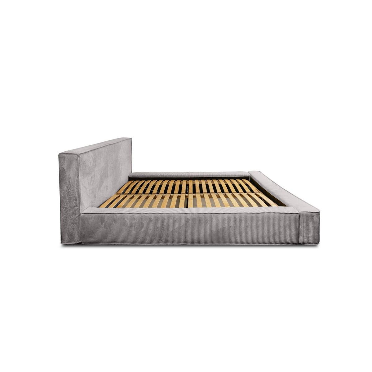 POLSTERBETT Modesto Stoff Lincoln - Grau, Holzwerkstoff/Textil (140/200cm) - Fun Möbel