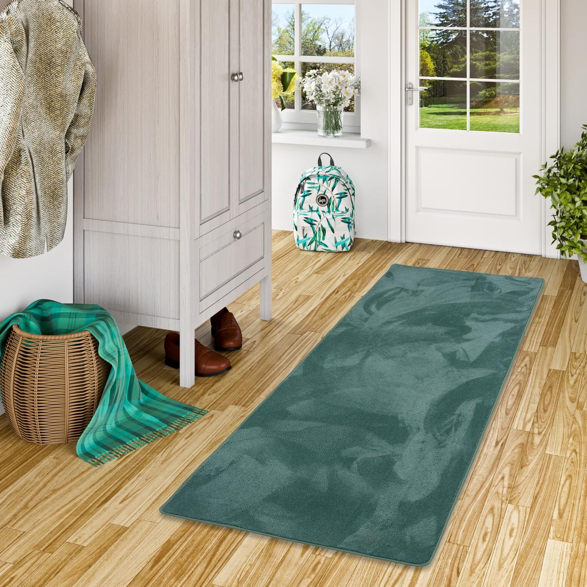 LUXUS SUPER SOFT HOCHFLOR LANGFLOR TEPPICH LÄUFER DELUXE - Mintgrün, Textil (80/240cm) - Snapstyle