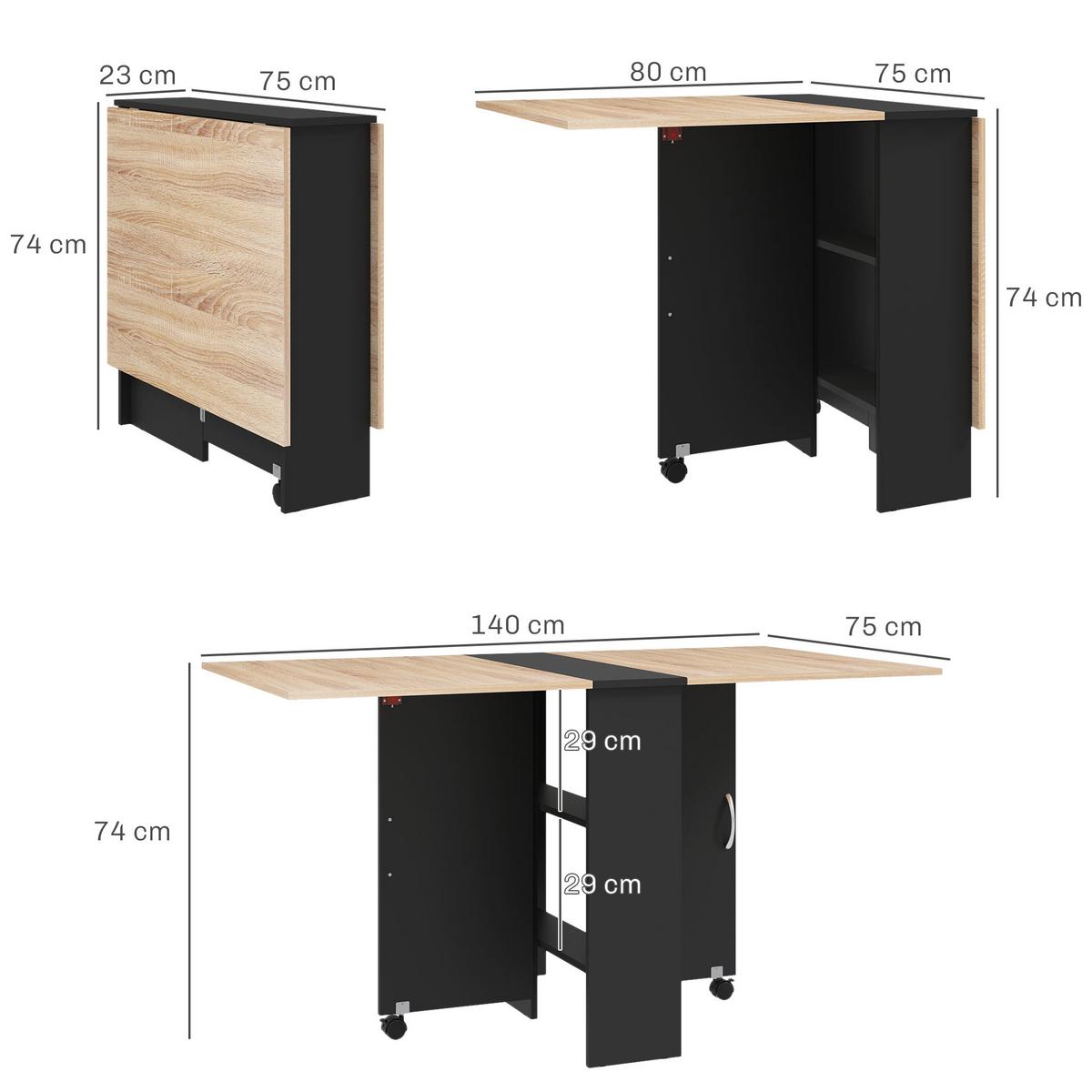 ESSTISCH Ilyvan 75/140/74 cm - Schwarz, Holz (75/140/74cm) - ZMH