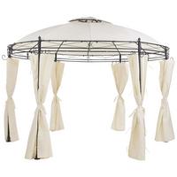 PAVILLON Stahl beige/schwarz rund ⌀ 368 cm Safara - Beige/Schwarz, Metall (368/275/368cm) - Beliani