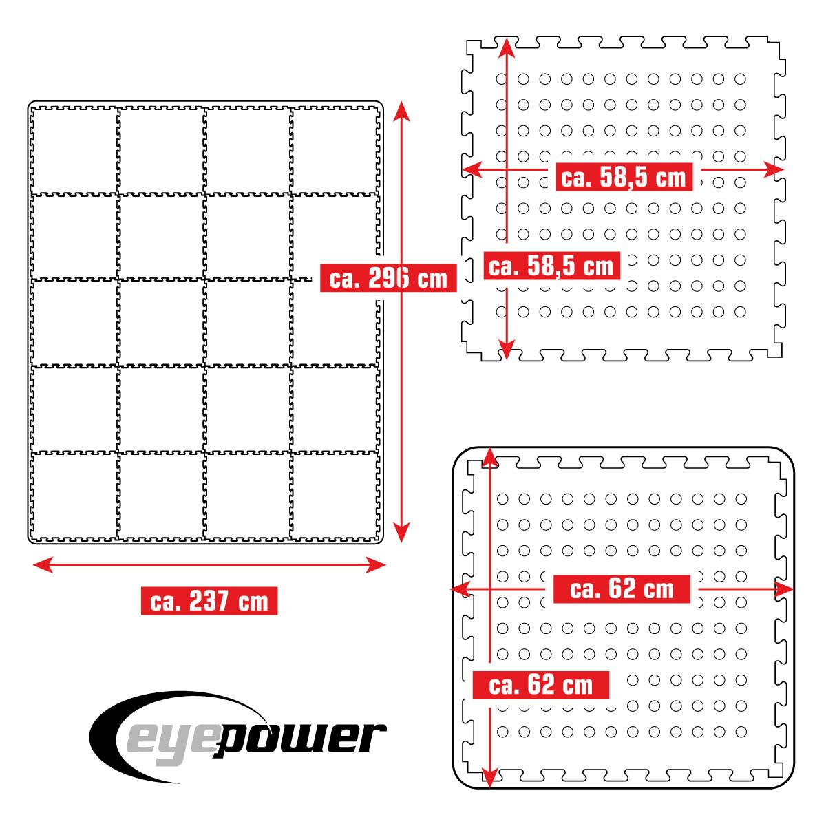 POOLMATTEN 7m² 20 EVA Matten 62 cm Blau - Blau, Kunststoff (62/62cm) - eyepower