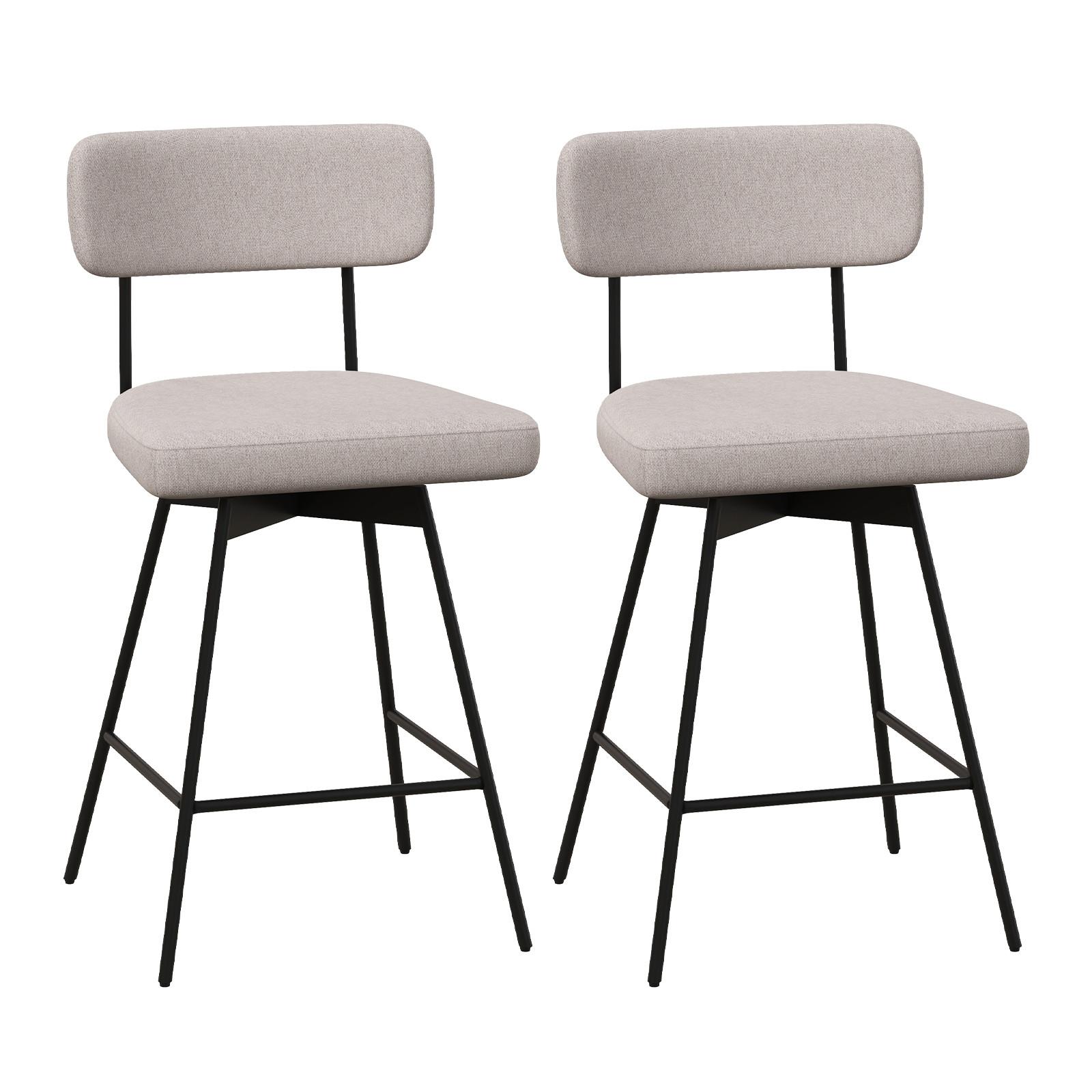 BARHOCKER Beige(2er-Set) - Beige, Metall (51/90.5/47cm) - COSTWAY