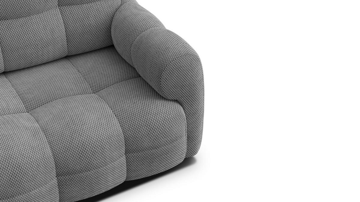 SOFA MELLOW 2,5-Sitzer, grau - Schwarz/Grau, Holz/Textil (183/87/98cm) - Wozimo