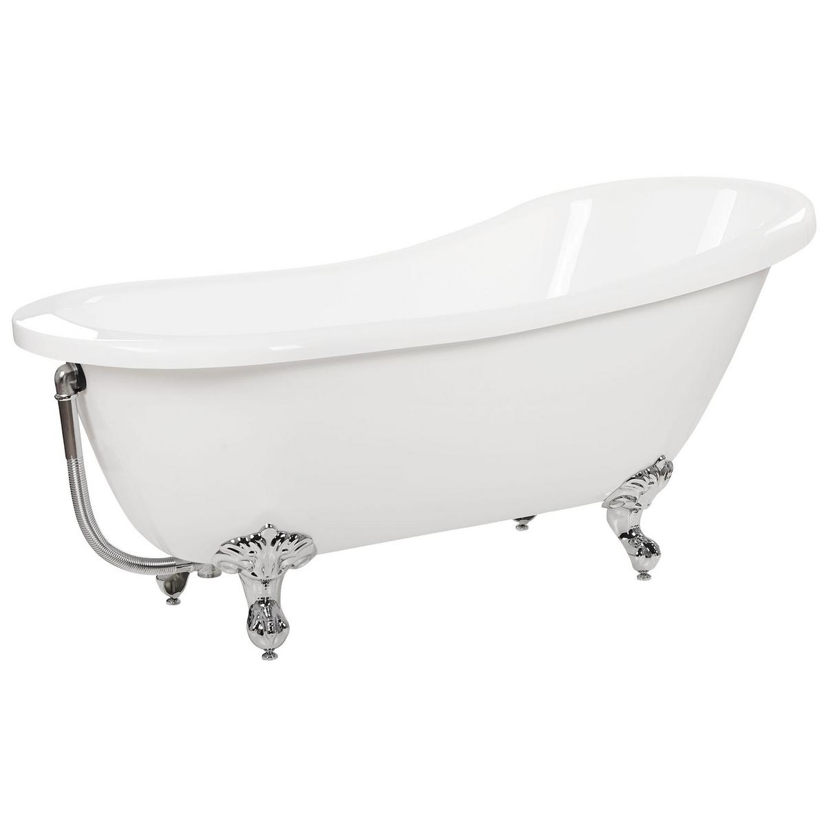 BADEWANNE 77x153x74 cm weiß Cayman - Weiß, Kunststoff (77/74/153cm) - Beliani