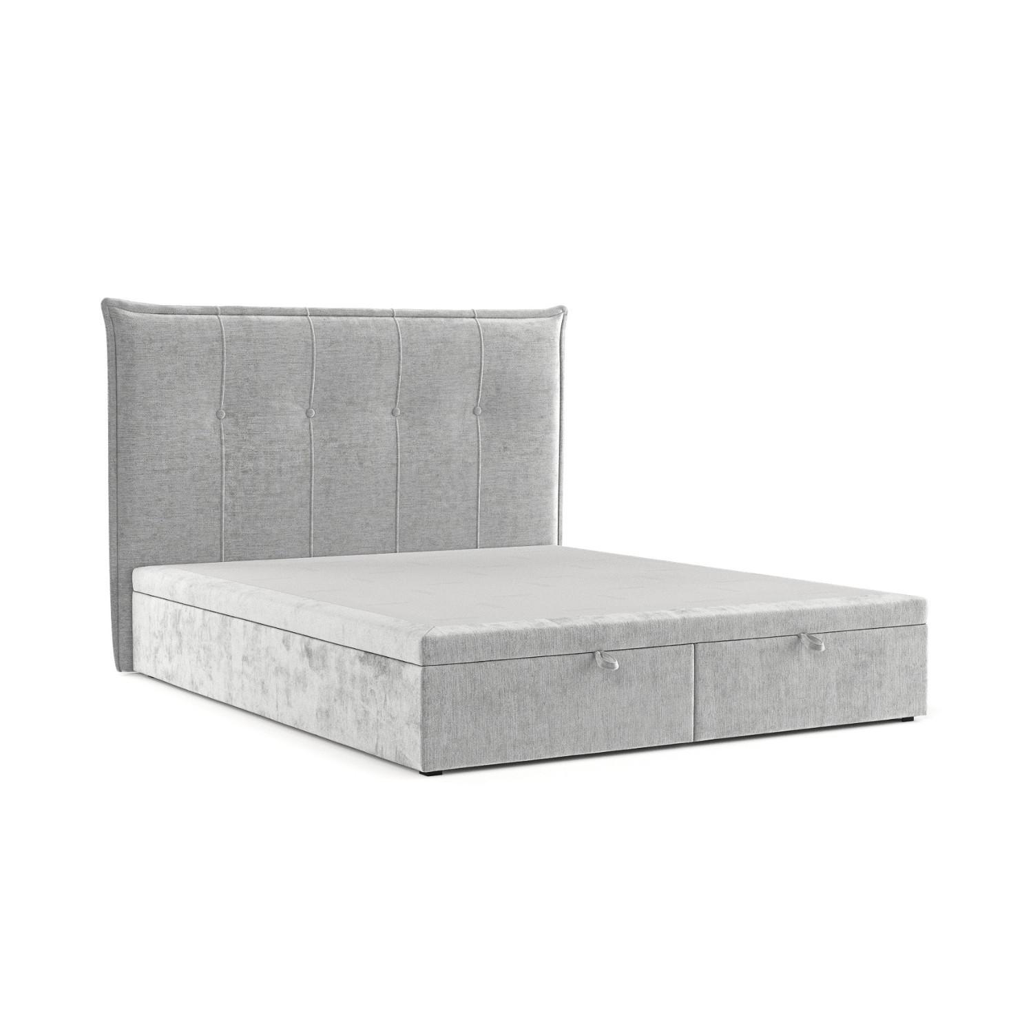 POLSTERBETT Liano mit Stauraum 140/200 cm Hellgrau im Lotta Stoff - Hellgrau/Schwarz, Holz/Holzwerkstoff (140/200cm) - AltaBeds
