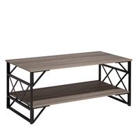COUCHTISCH Holzoptik taupe rechteckig Bolton - Taupe/Schwarz, Holzwerkstoff (61/120/51cm) - Beliani