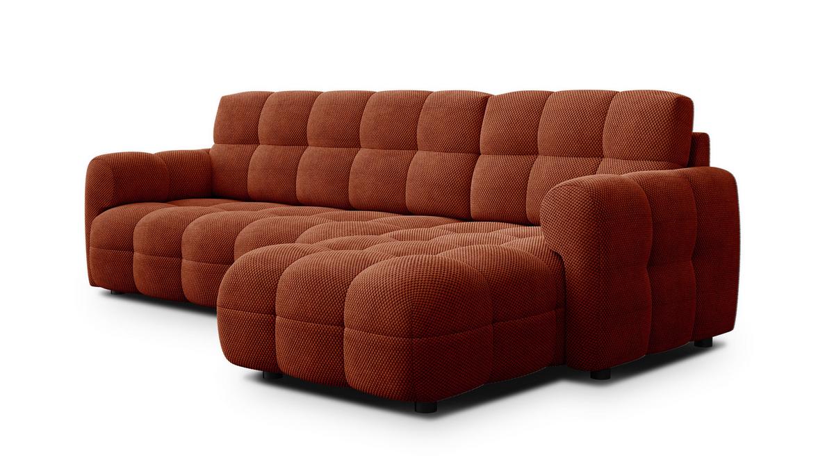 ECKSOFA MELLOW 4-Sitzer, dunkelorange - Dunkelorange/Schwarz, Holz/Textil (262/156cm) - Wozimo