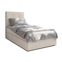 BOXBETT MEREA 100x200 cm mit Bettkasten und Matratze - Beige + TOPPER - Beige/Schwarz, Holz/Holzwerkstoff (100/200cm) - AX Living