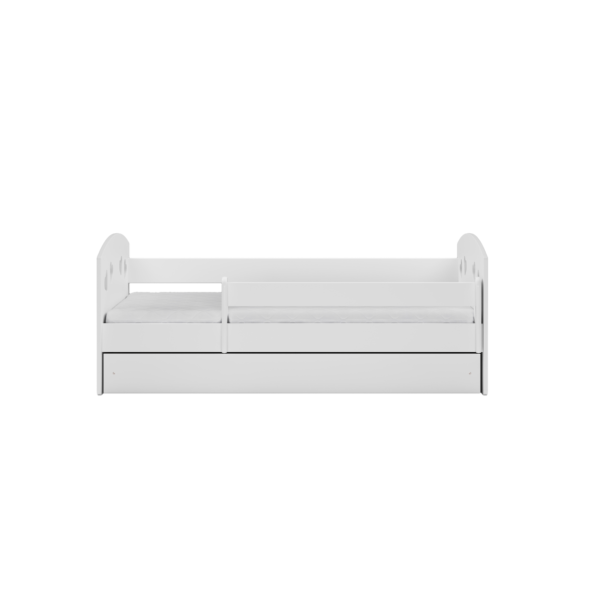 KINDERBETT JULIA mit Schublade und Matratze Weiß 90/65/184 - Weiß, Holzwerkstoff (80/180cm) - RAUMHIRSCH FURNITURE