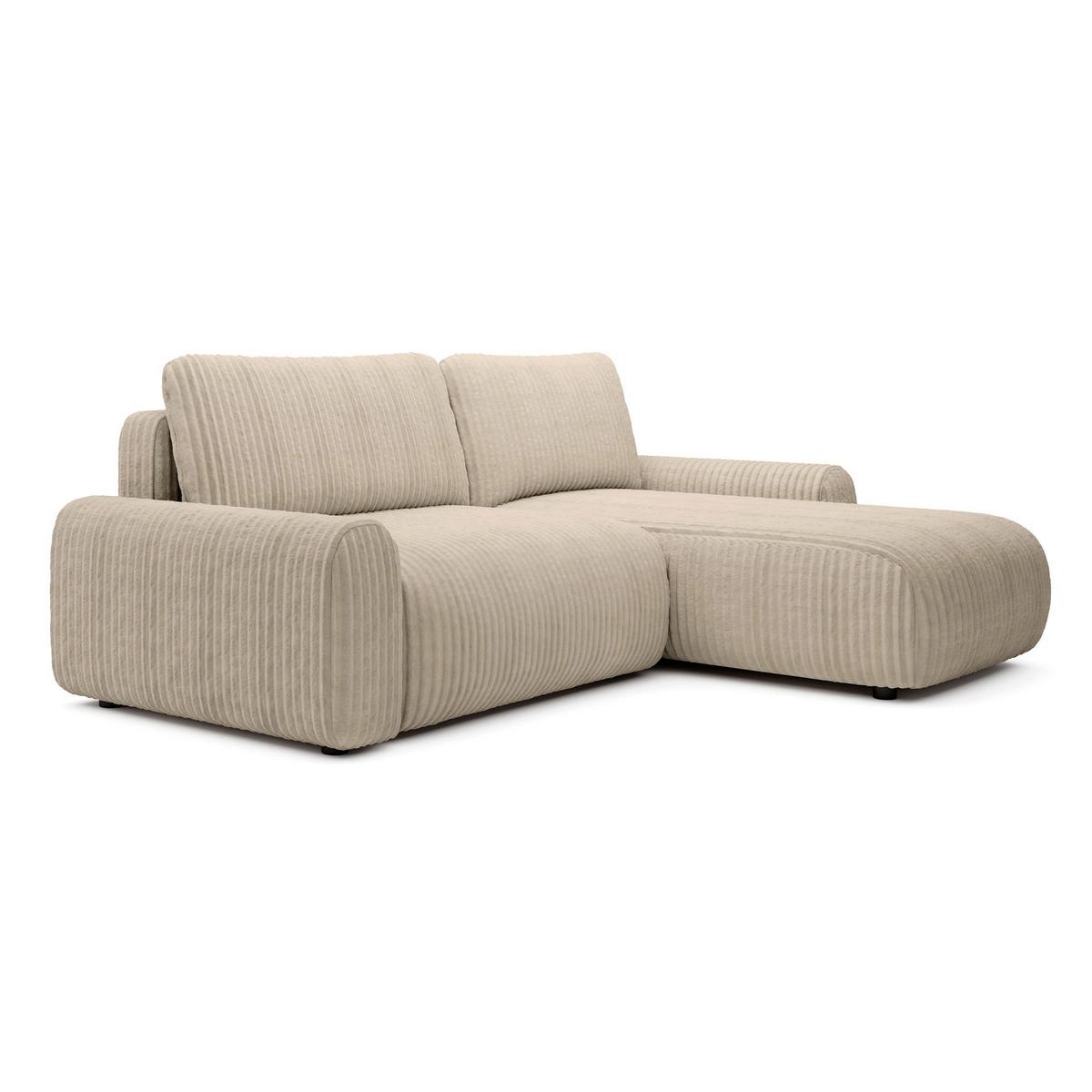 ECKSOFA Lelu Beige beidseitig - Beige/Schwarz, Kunststoff/Textil (245/165cm) - Selsey