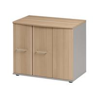 AUFBEWAHRUNG mit 3 Türen Jazz - Französische Herstellung - 120/80/74 cm - Eschefarben, Holzwerkstoff (80/74/80cm) - Calicosy