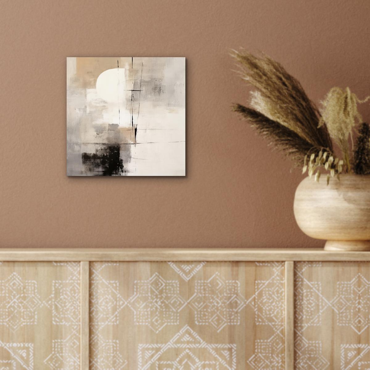 METALLBILD Abstrakt - Kunst - Grau 20x20 cm - Hellgrau, Metall (20/20cm) - MuchoWow