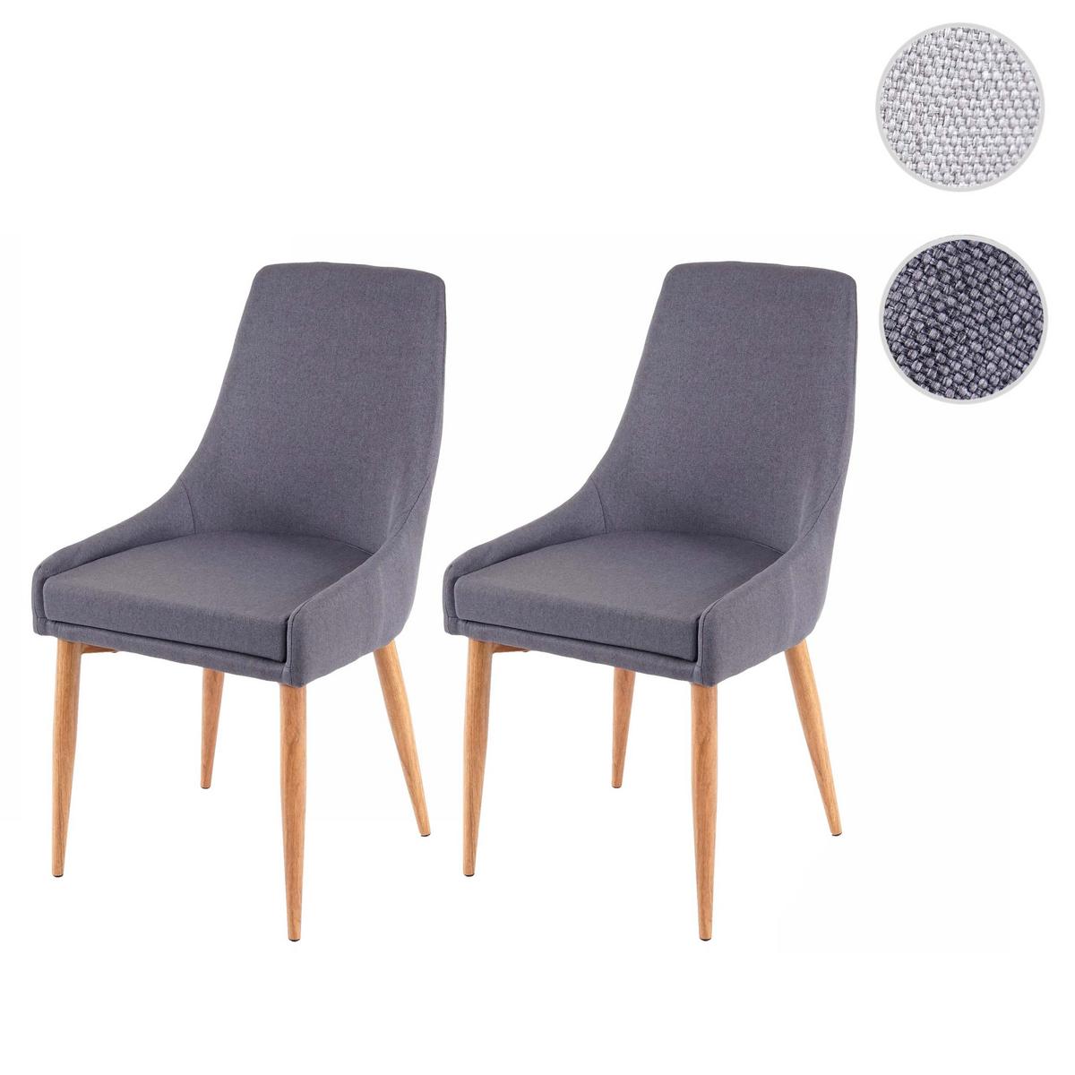 ESSZIMMERSTUHL Grau 2er-Set - Dunkelgrau/Grau, Textil (50/89/60cm) - MCW