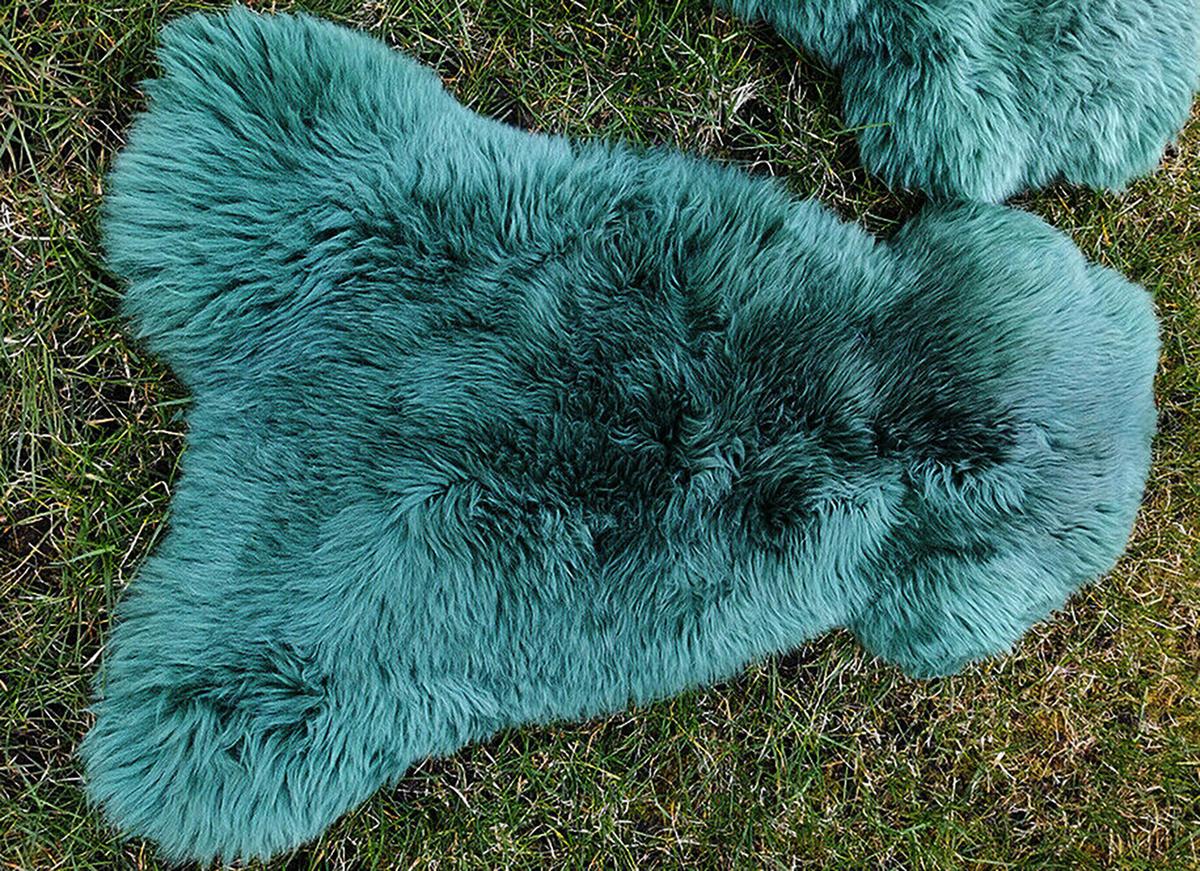FELL Öko Lammfell Schaffell Teal Waldgrün ca. 110 cm - Waldgrün, Fell (60/110cm) - Provellus