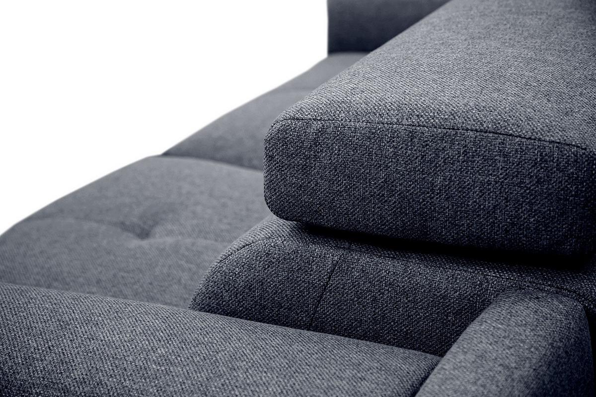 RELAXSOFA MATERA 3-Sitzer mit 2 Relaxfunktionen, dunkelblau - Schwarz/Dunkelblau, Holzwerkstoff/Textil (212/82/103cm) - Wozimo