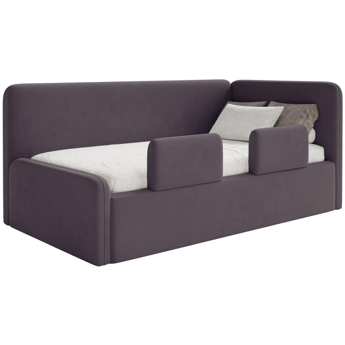 KINDERBETT Fanko Samt Violett 90x200 cm - Lila/Schwarz, Kunststoff/Textil (90/200cm) - Selsey
