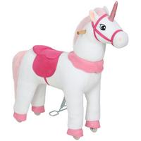 REITPFERD Metall Polyester Weiß Rosa - Multicolor, Textil (36/96/96cm) - AIYAPLAY