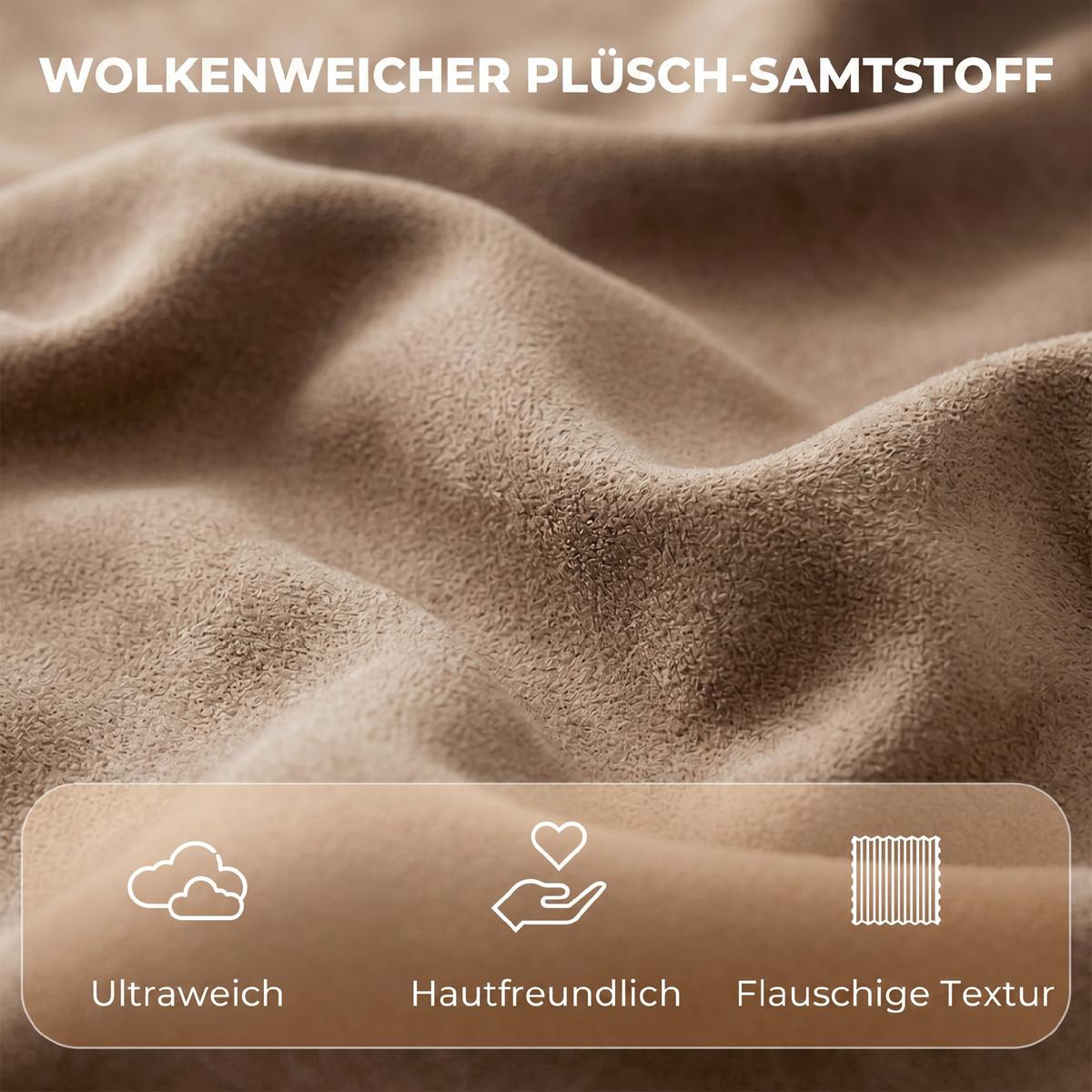RELAXSESSEL Wolkenweicher Samtstoff Khaki - Schwarz/Braun, Holzwerkstoff/Textil (75/100/93cm) - HOMCOM