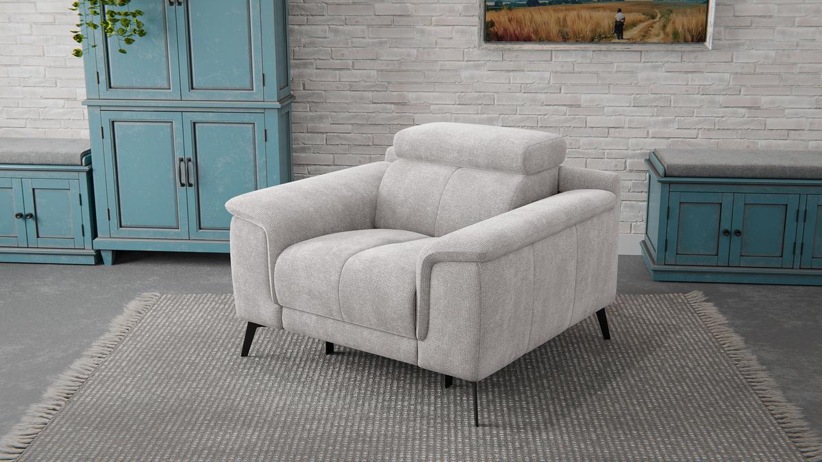 SESSEL FIERO mit Relaxfunktion, creme - Creme/Schwarz, Holzwerkstoff/Textil (114/82/103cm) - Wozimo