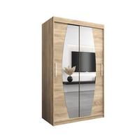 SCHWEBETÜRENSCHRANK 200/120/62 2-türig - Silberfarben/Sonoma Eiche, Holz/Kunststoff (120/200/62cm) - MÖBEL KRYSPOL