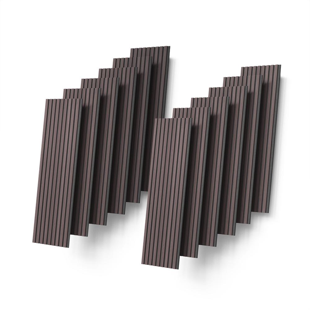 WANDPANEELE Grivola Nussbaum/Braun 12 Stück - Walnussfarben/Braun, Holzwerkstoff (120/40/1.8cm) - Livinity®