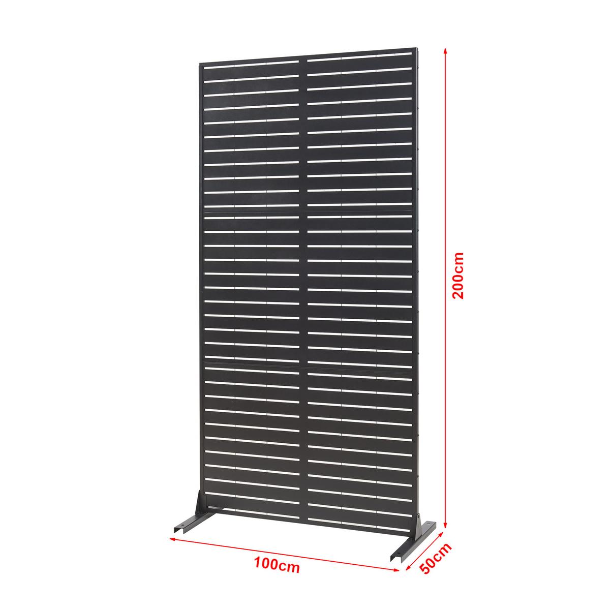 TRENNWAND Trolu - Schwarz, Metall (100/200/50cm) - casa.pro