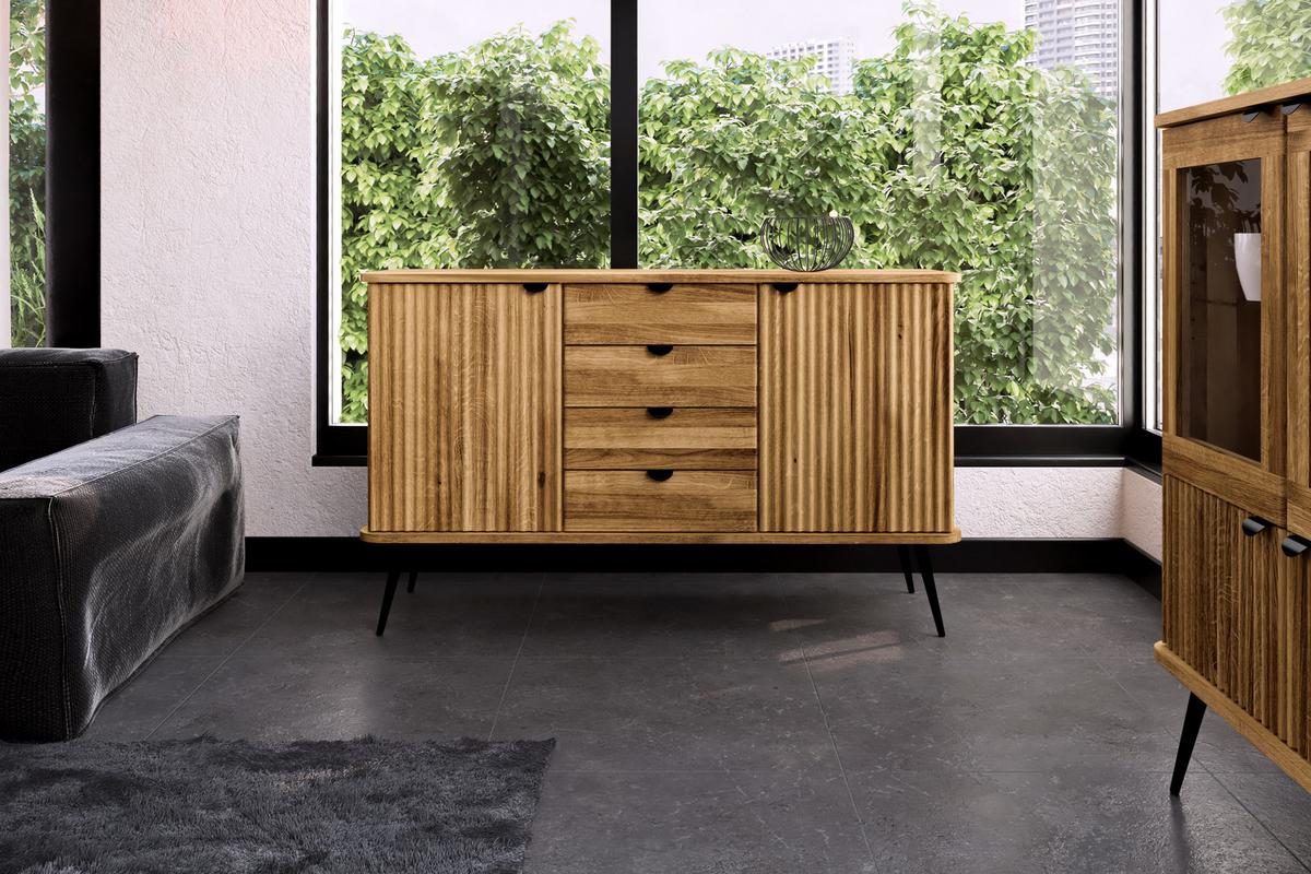 KOMMODE LINA - Wildeiche, Holz (144/87/46cm) - byoak