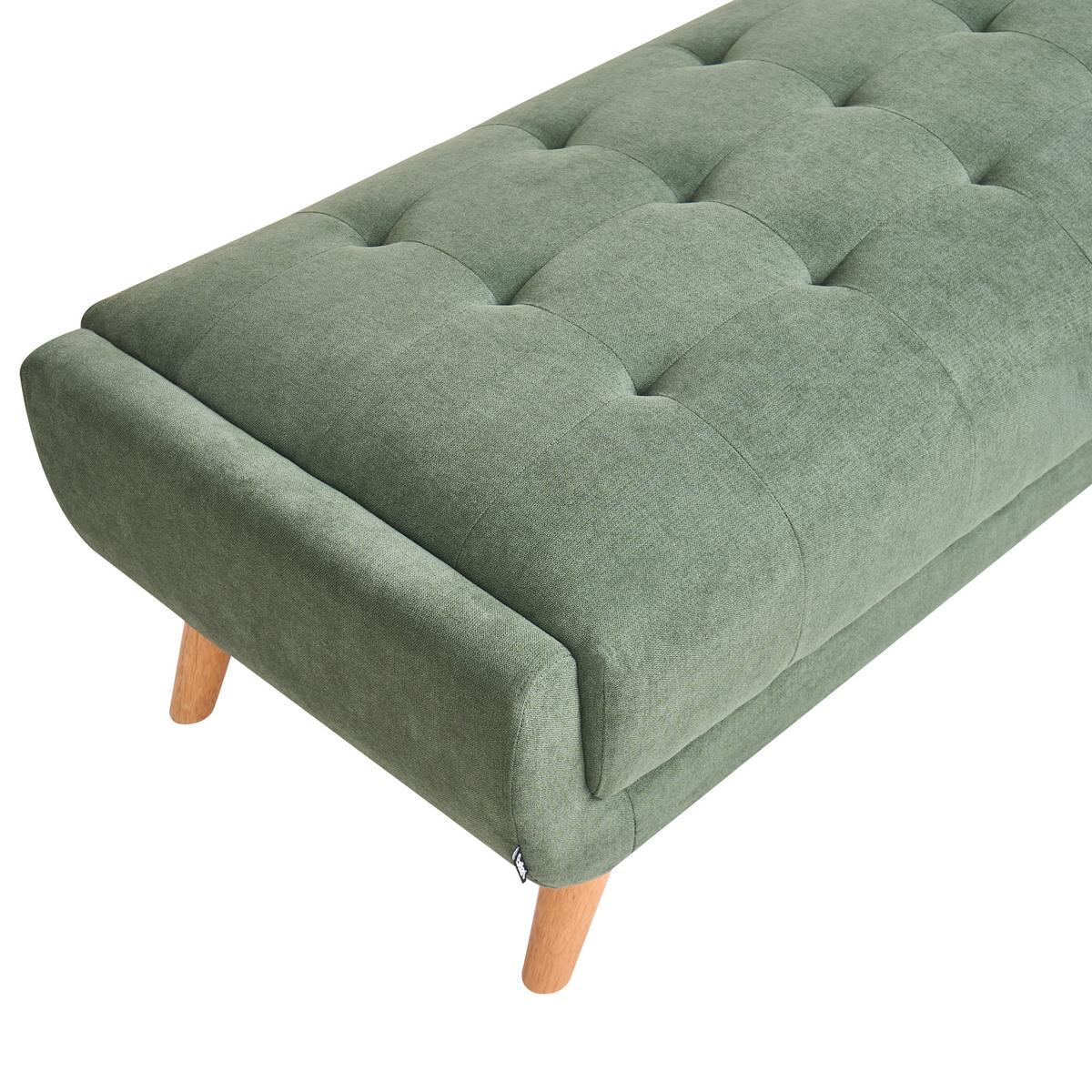 OTTOMANE Stoff Grün Habo - Hellbraun, Textil (134/42/60cm) - Beliani