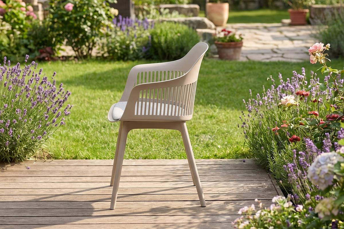 GARTENSTUHL ALTEA Beige Kunststoff (1er-Set) - Beige, Kunststoff (59/84/54cm) - KAWOLA