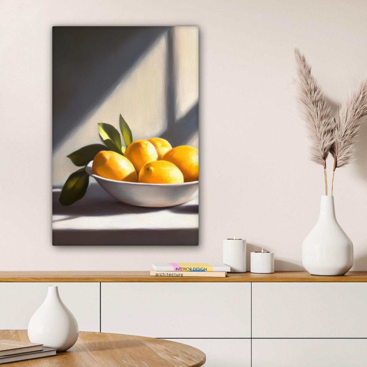 LEINWANDBILD Zitronen - Stilleben - Gelb Wanddeko 40x60 cm - Gelb, Textil (40/60cm) - MuchoWow