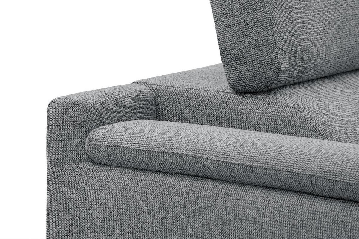ECKSOFA FIERO 5-Sitzer, grau - Schwarz/Grau, Holzwerkstoff/Textil (290/228cm) - Wozimo