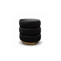 HOCKER LUCIA 38/38/42 cm Schwarz - Goldfarben/Schwarz, Textil/Metall (38/42/38cm) - Lookway